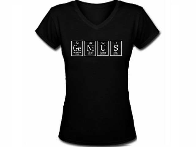 Genius-mendeleev periodic table of elements women nerdy t shirt